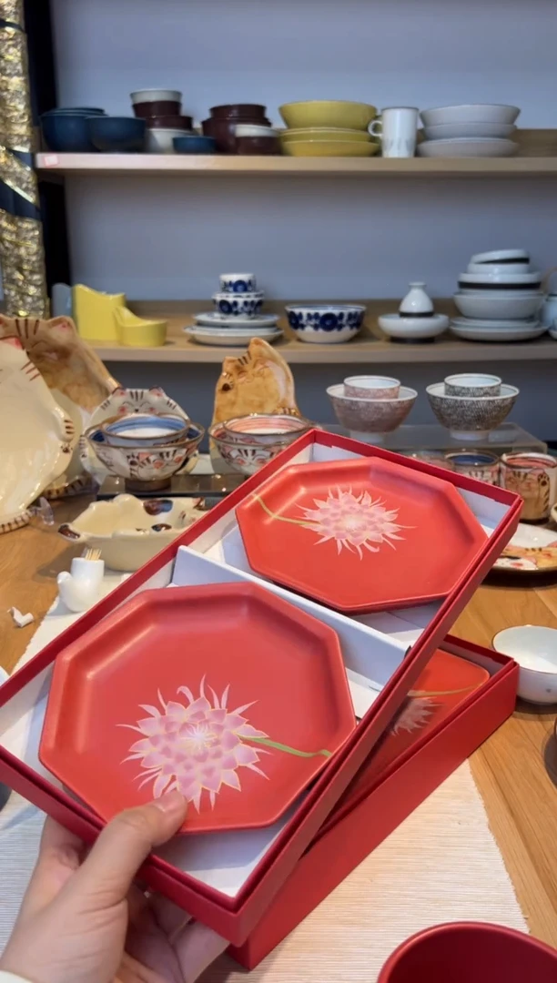 【闪购商品】盘月下美人　ペア八角和皿