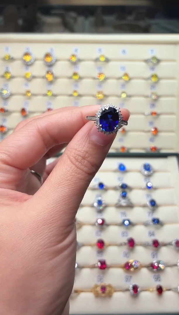 6蓝宝石（处理）925银 皇家蓝色系列轻奢女神款式