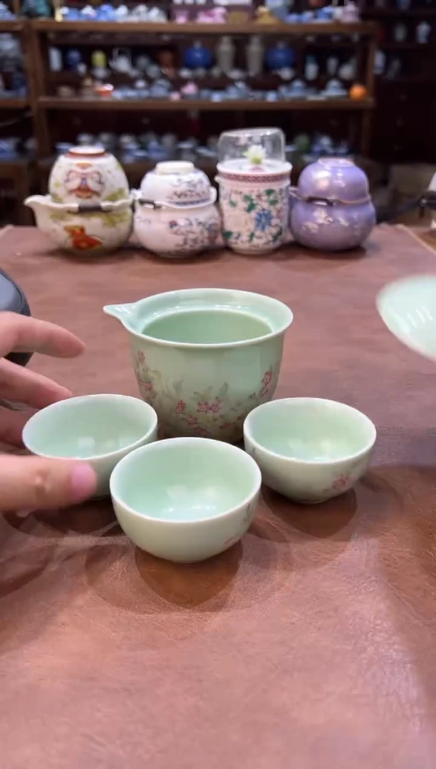 真的很便宜超好看会开片的旅行茶具