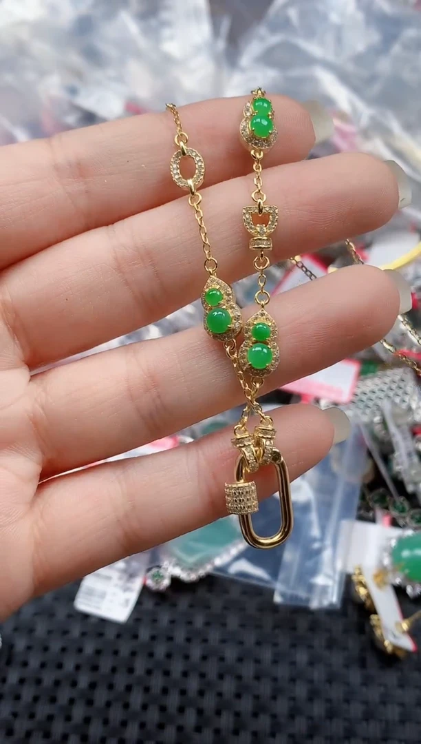 银S925镶嵌戒指翡翠天然A货缅甸翡翠