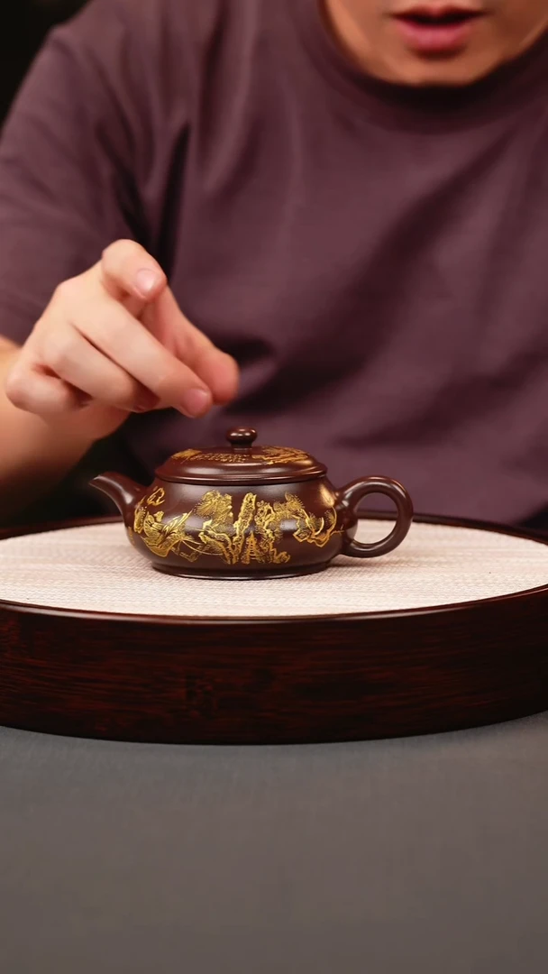 茶壶紫砂天星紫泥洒金明炉