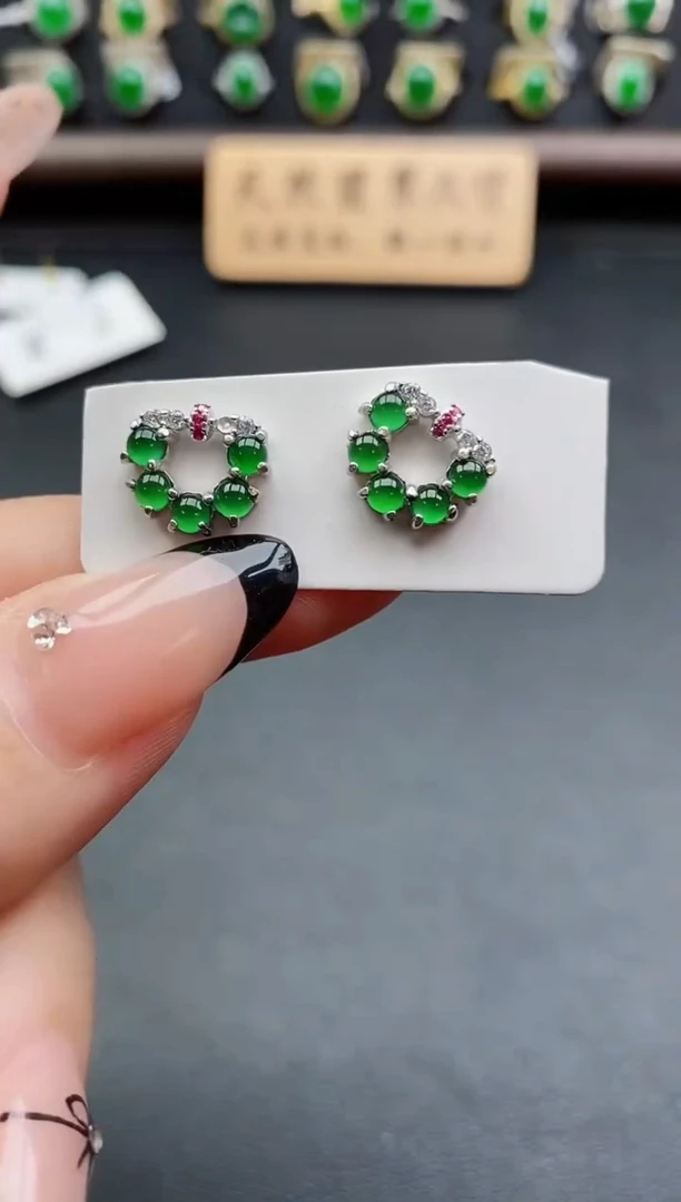 银S925镶嵌戒指翡翠1