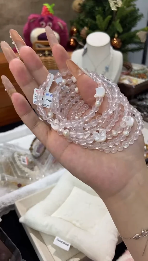 水晶手串未镶嵌孤品捡漏均匀瑕疵介意勿拍