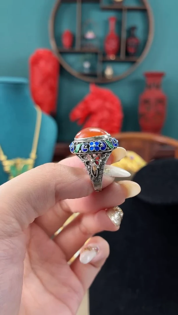 非遗手工花丝镶嵌戒指