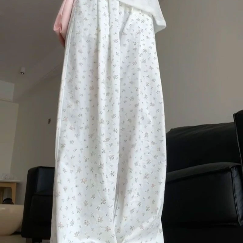 睡衣少女春夏季卡通薄款松紧遛弯裤可外穿防蚊长裤可爱家居裤单件