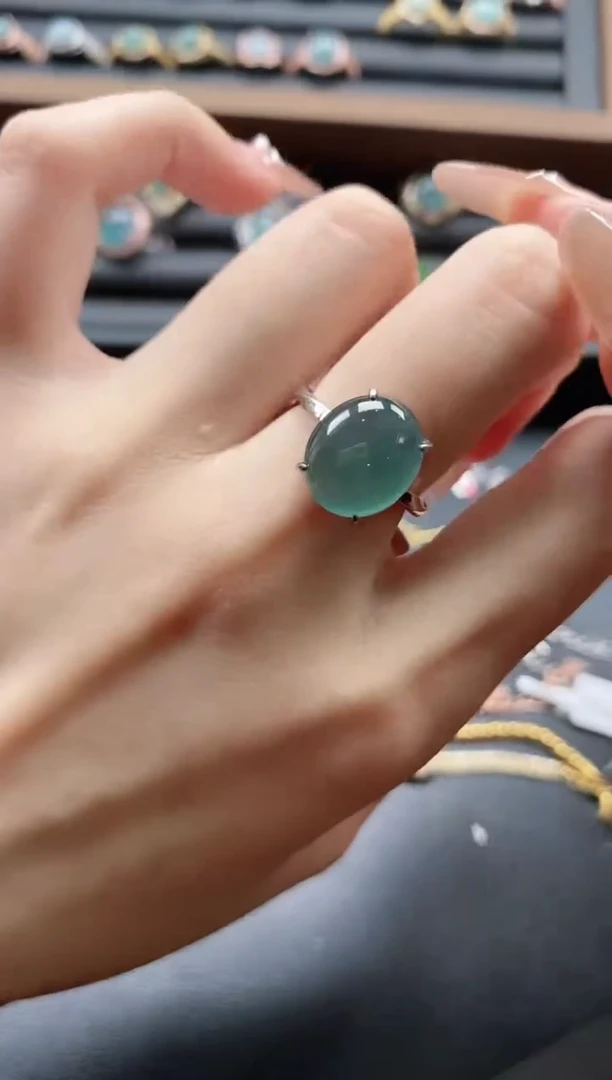 【闪购商品】翡翠戒指银S925镶嵌51151