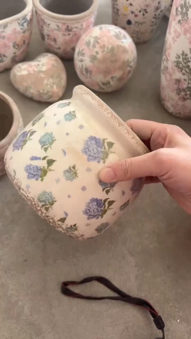 【闪购商品】陶瓷花盆高13cm内口12cm