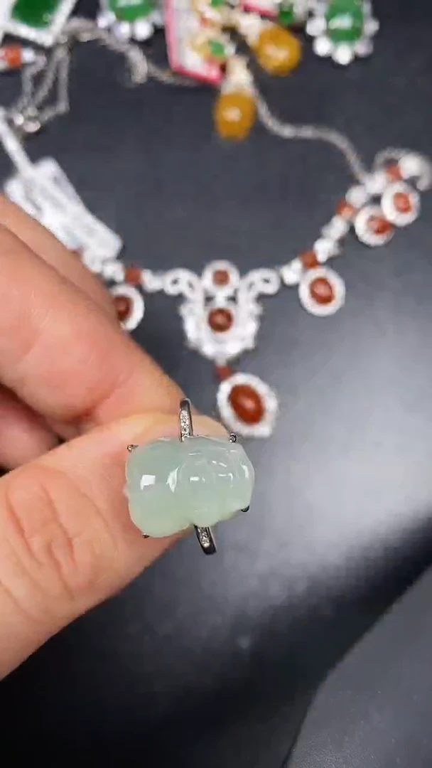 银S925镶嵌戒指翡翠3460