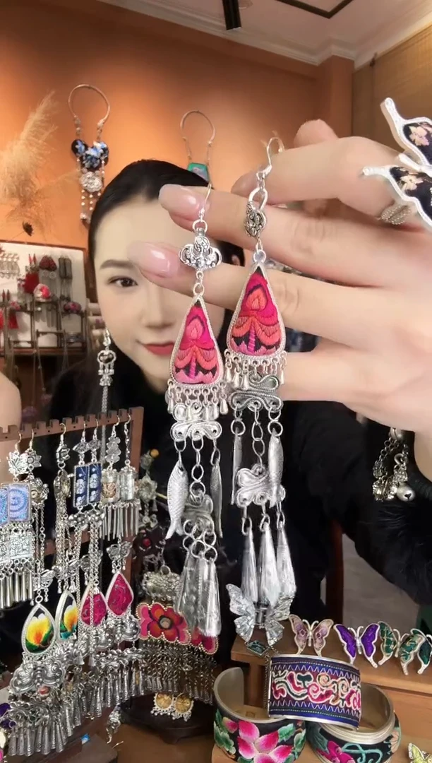 刺绣纯手工民族风耳环