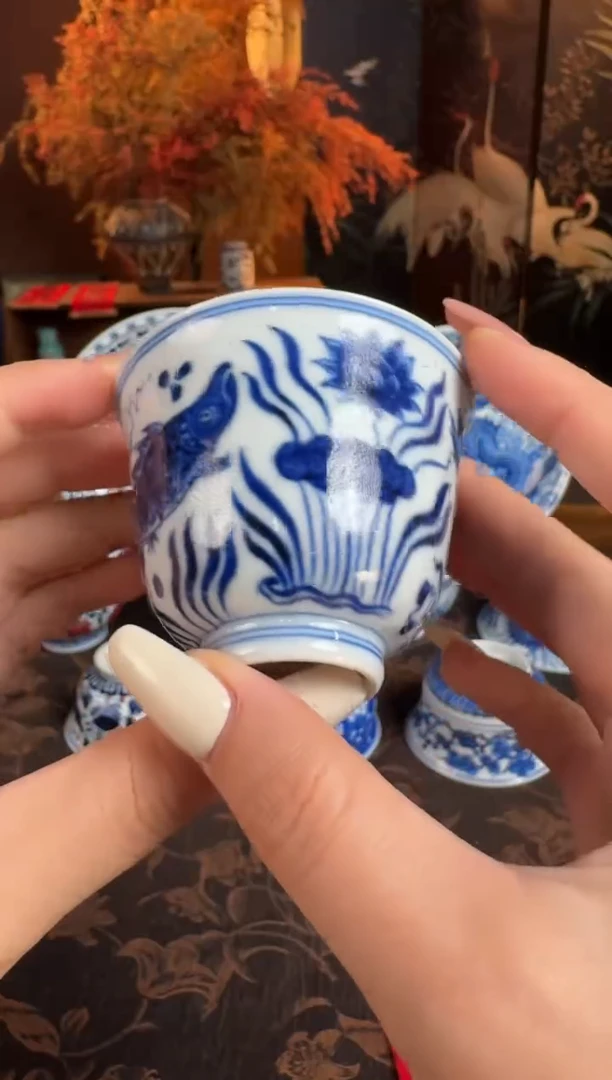 杯子三方器合鱼藻铃铛杯