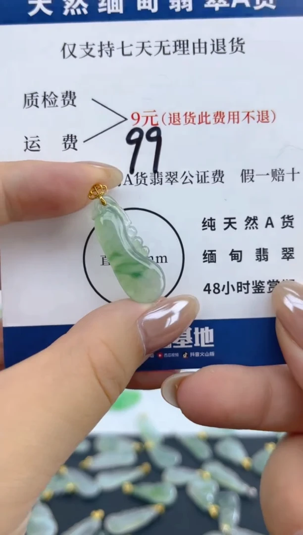 颈饰18K金镶嵌翡翠天然A货翡翠
