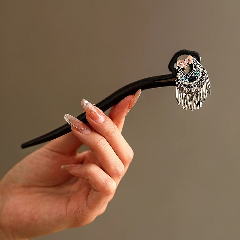 新中式檀木簪子古典古风发簪盘发簪旗袍日常木发簪原木檀木簪