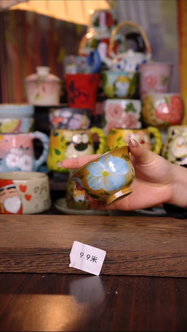 杯子陶泥垚手作 景德镇手工手绘陶瓷器物
