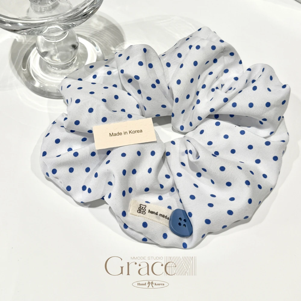 「波点系列-蓝海」韩国25盛夏百搭发绳发圈肠圈丸子头