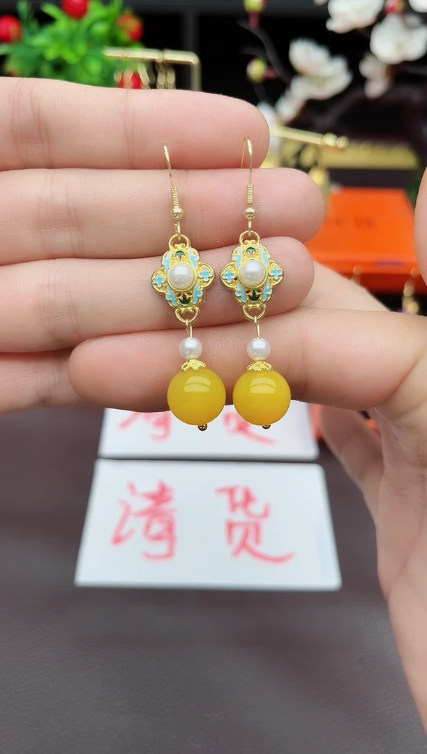 玛瑙/玉髓耳饰银S925镶嵌330000