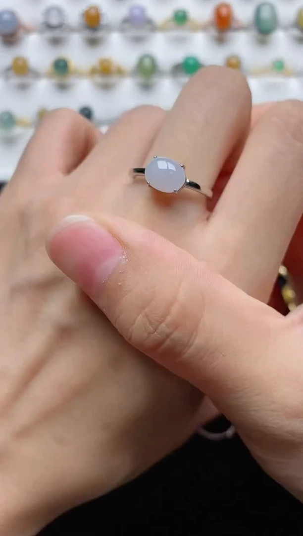 翡翠戒指银S925镶嵌......