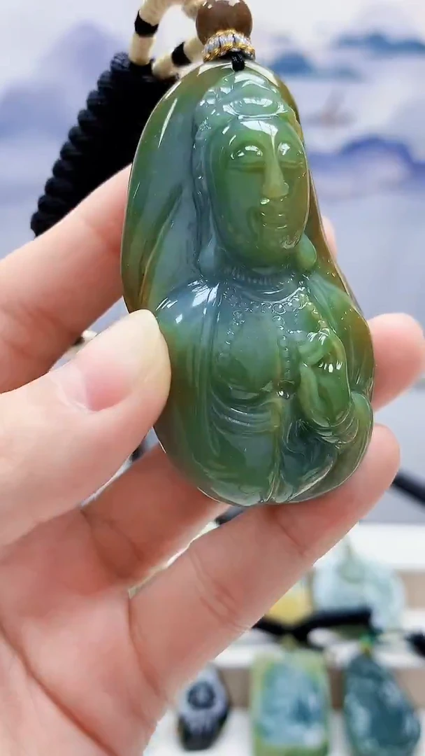 未镶嵌定制翡翠5028lr-毛货挂件10