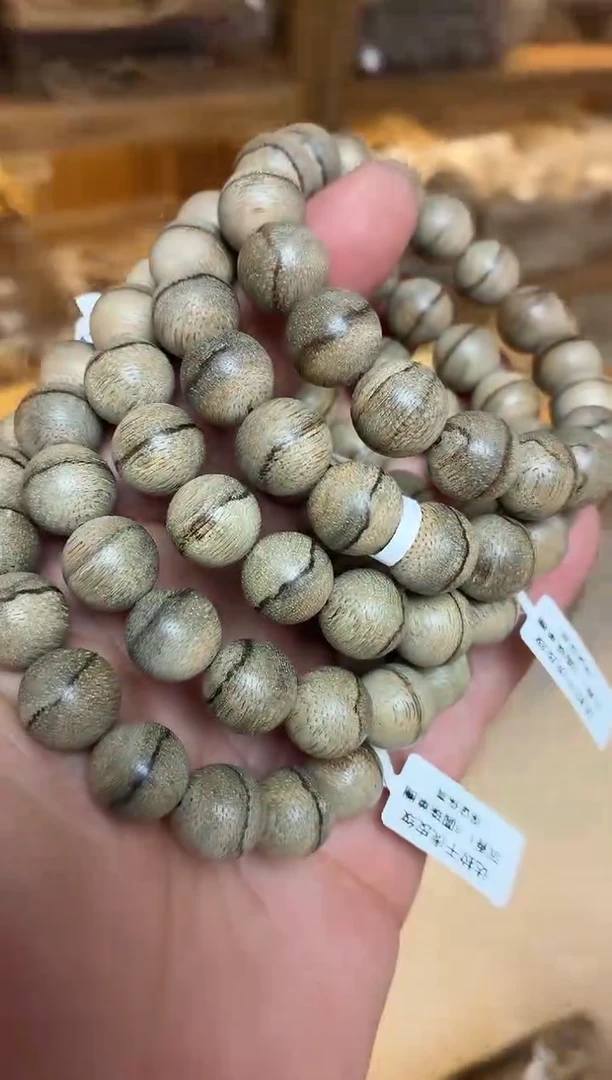 沉香手串 达拉干圆珠单圈虎皮纹1.3多样性发其一12
