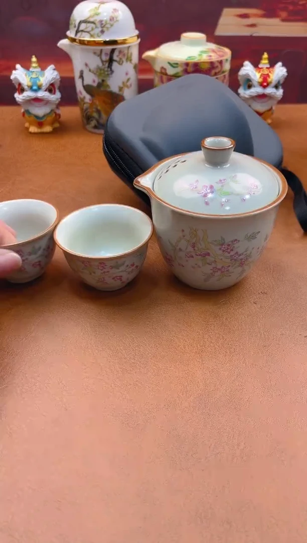 陶瓷茶具摆件旅行套组