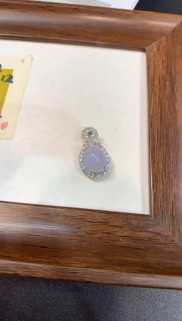 颈饰银S925镶嵌翡翠蛋面
