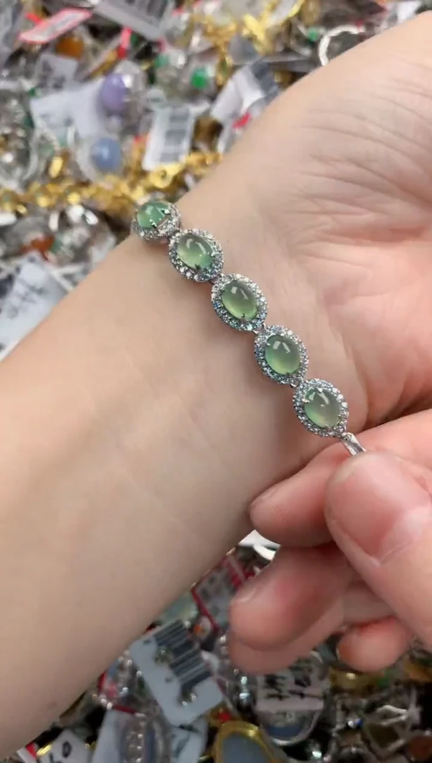 银S925镶嵌戒指翡翠999          3