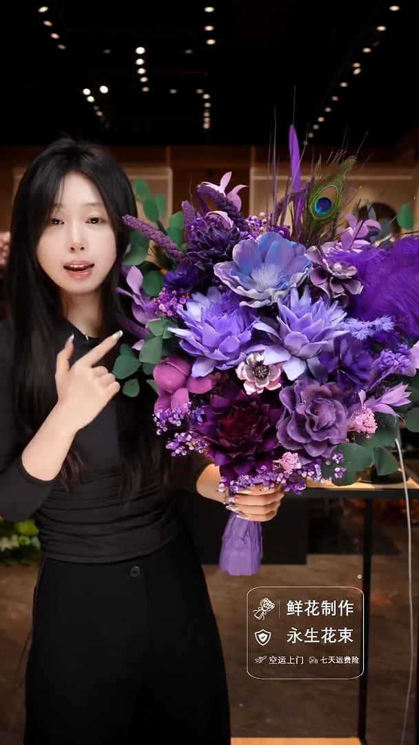 手工艺品琉璃手工花器花束空运包邮送货上门-以图片为准