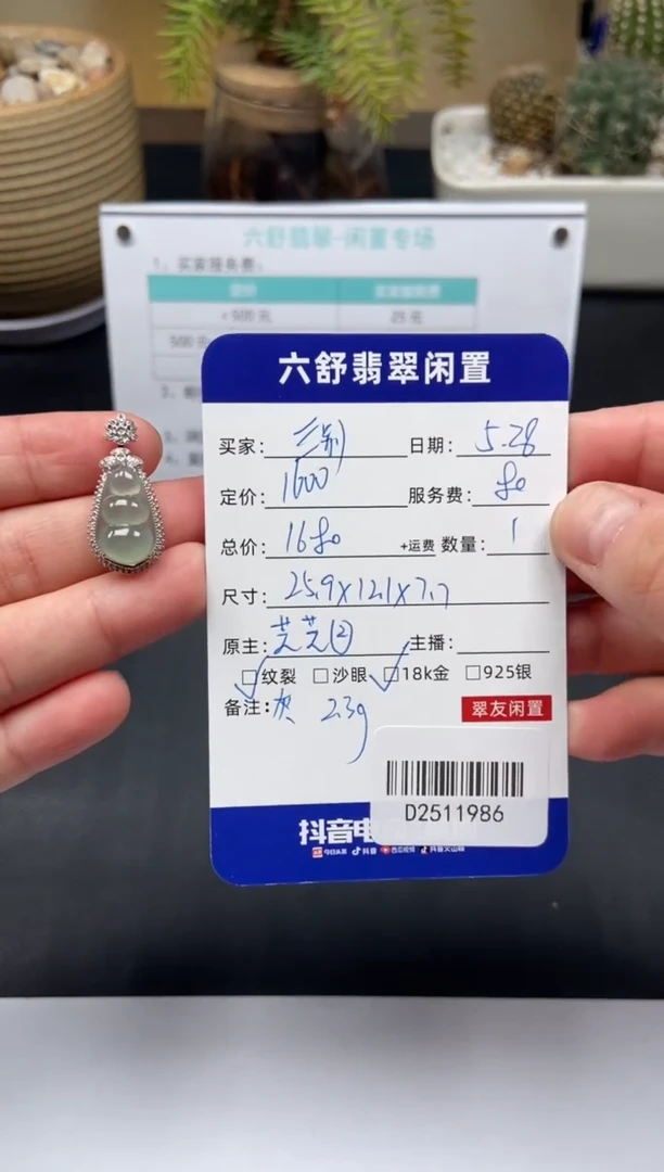 翡翠18K金镶嵌颈饰D2511986