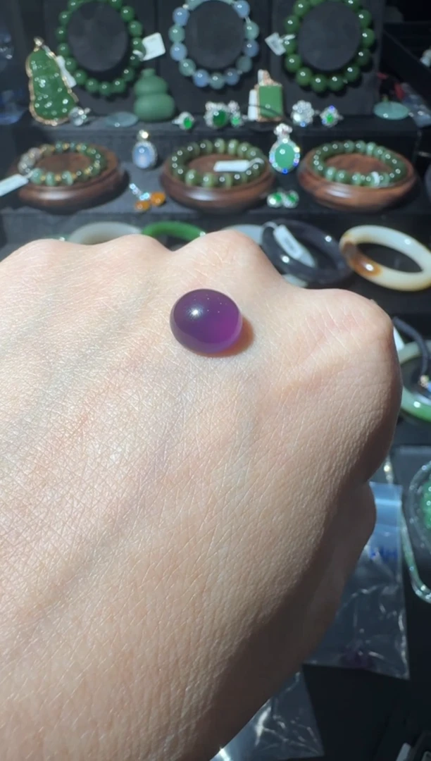 未镶嵌裸石玛瑙/玉髓啊****啊HH 紫南红蛋面