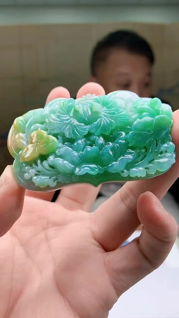 【闪购商品】定制翡翠未镶嵌4969bb-毛货挂件