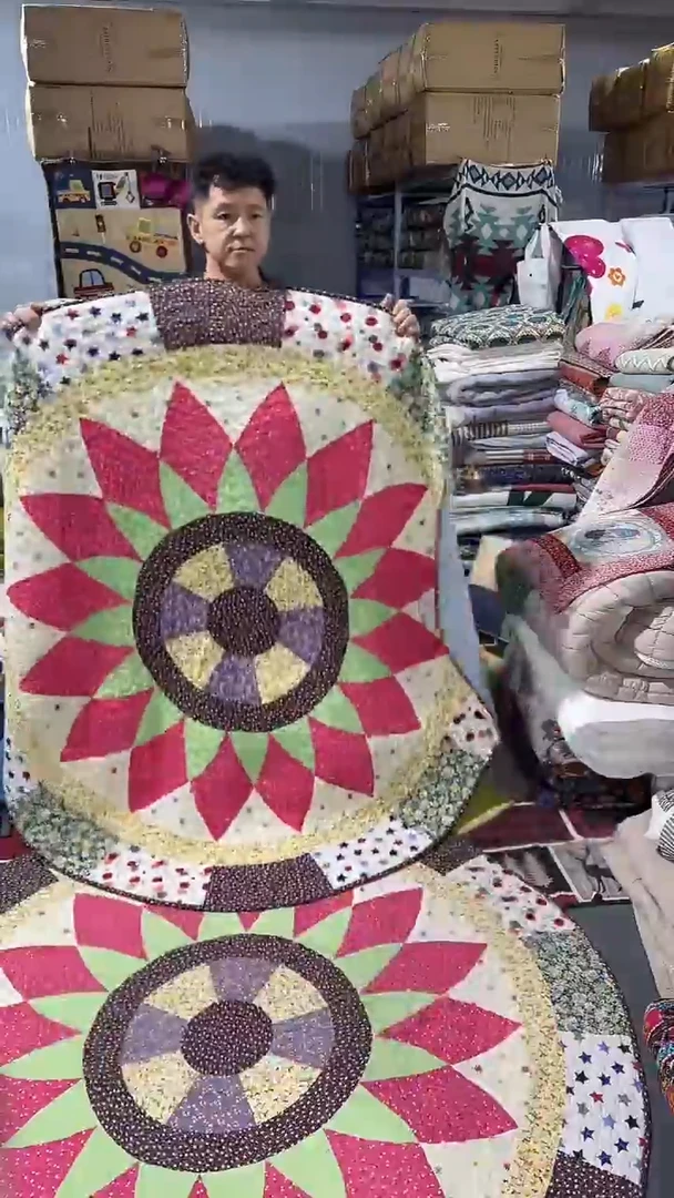 棉22号全棉真拼直径170 地垫