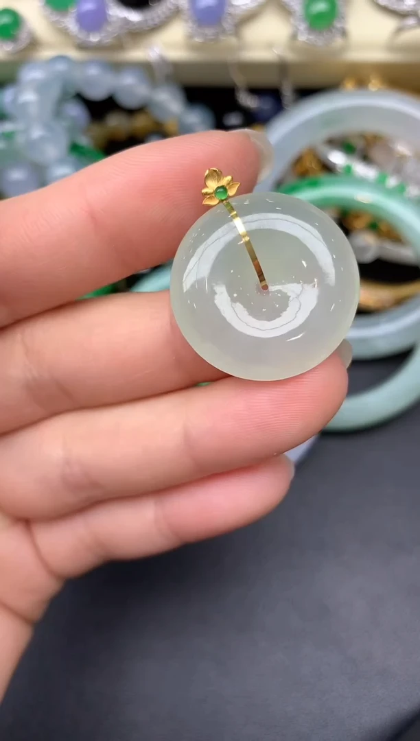 颈饰18K金镶嵌翡翠193-七夕珠宝季