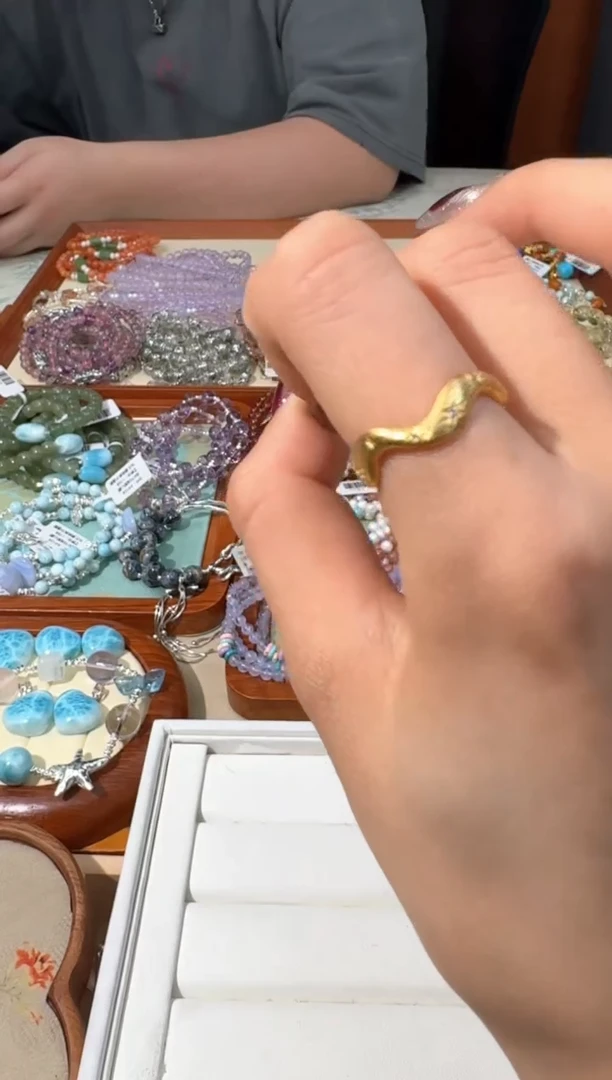 【闪购商品】水晶手链合金Q012金色戒指