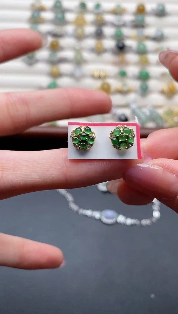 银S925镶嵌戒指翡翠555555+8