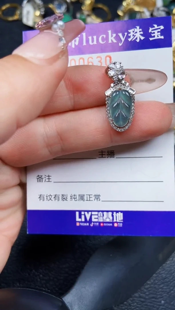 翡翠银S925镶嵌颈饰0630