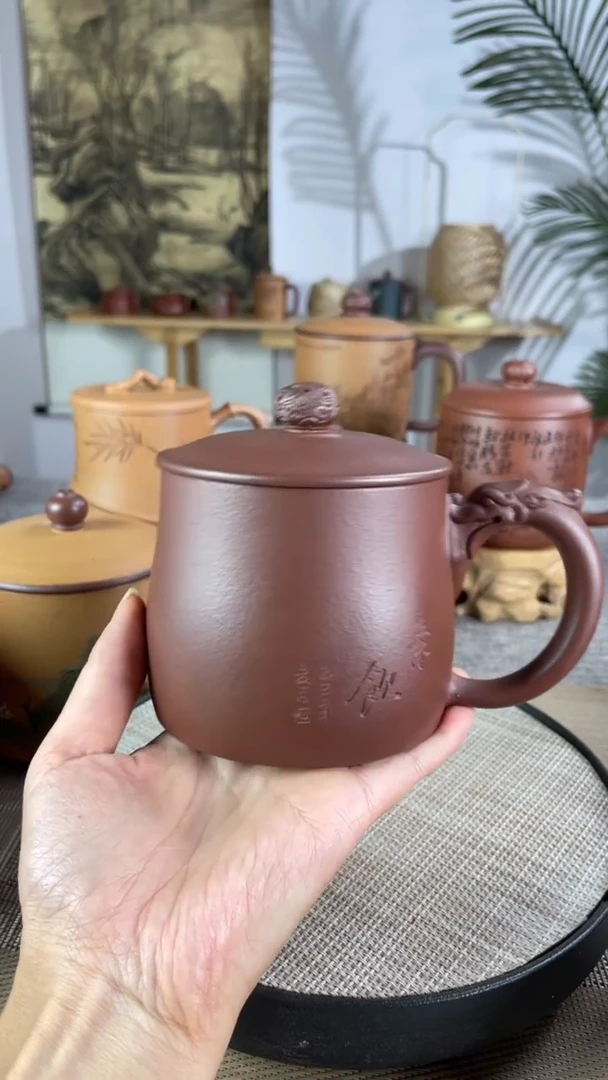 茶杯紫砂底槽清龙杯