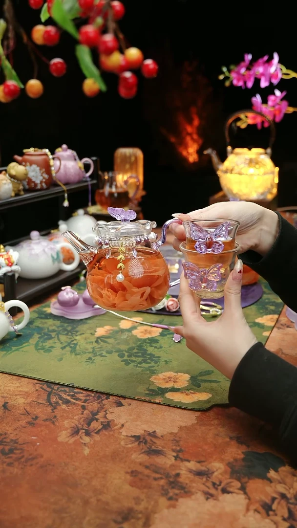 【闪购商品】2个杯子+紫色茶壶+链子@@@@@@