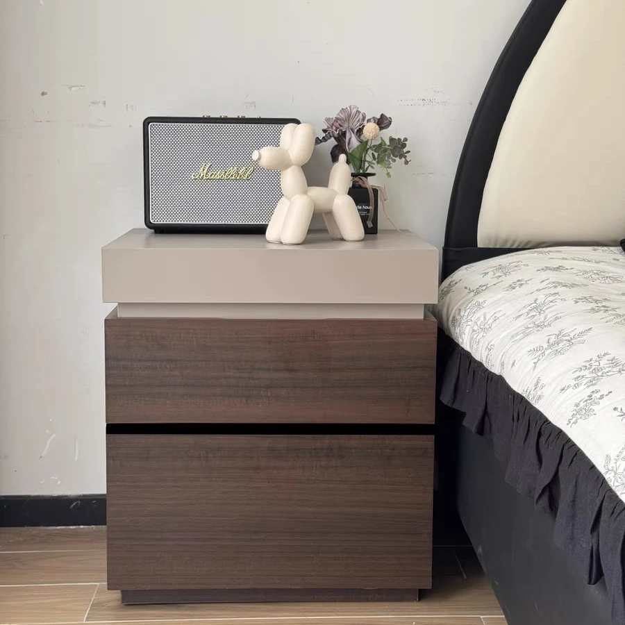 暗格床头柜实木床边柜多功能隐藏式收纳柜卧室储物柜保险柜高级感