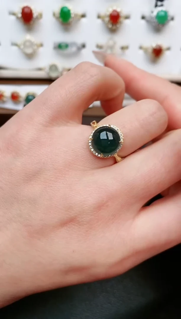 【闪购商品】翡翠戒指银S925镶嵌....