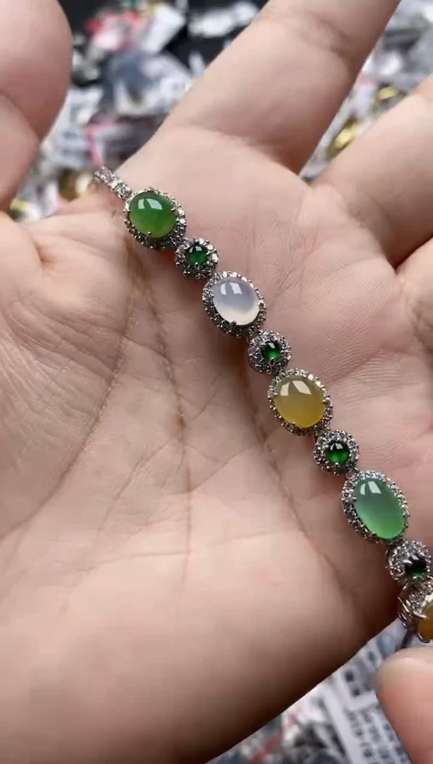 翡翠戒指银S925镶嵌1010     10