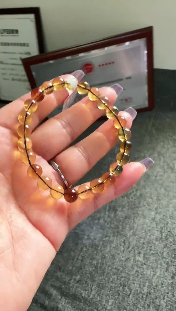 未镶嵌琥珀手链8mm微瑕缅甸琥珀多宝手串#2