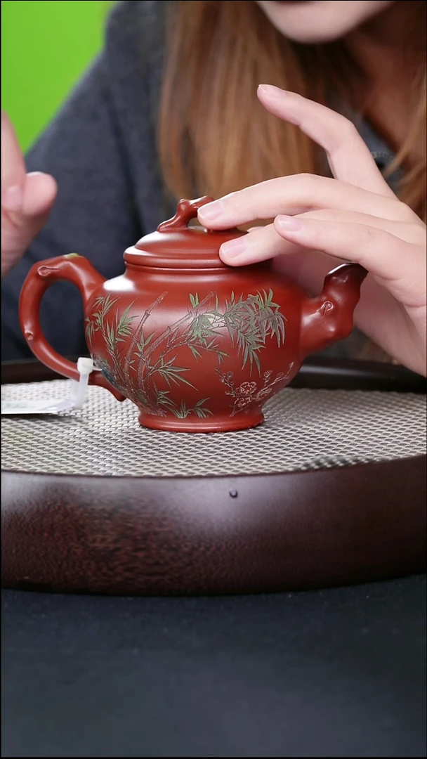 茶壶紫砂宜兴紫砂壶岁寒三友h014054