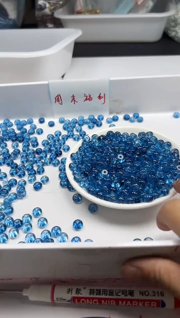 颈饰未镶嵌水晶w2973伦敦蓝阿赛算盘8*5mm*20颗