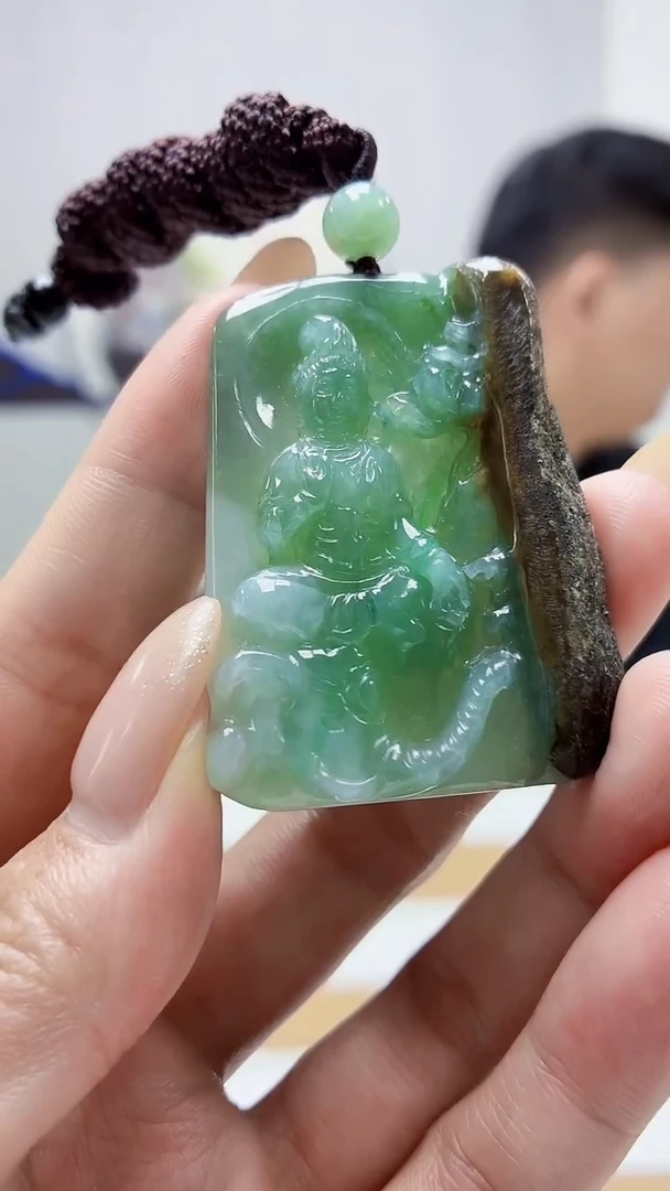 未镶嵌定制翡翠4917MM-毛货挂件84