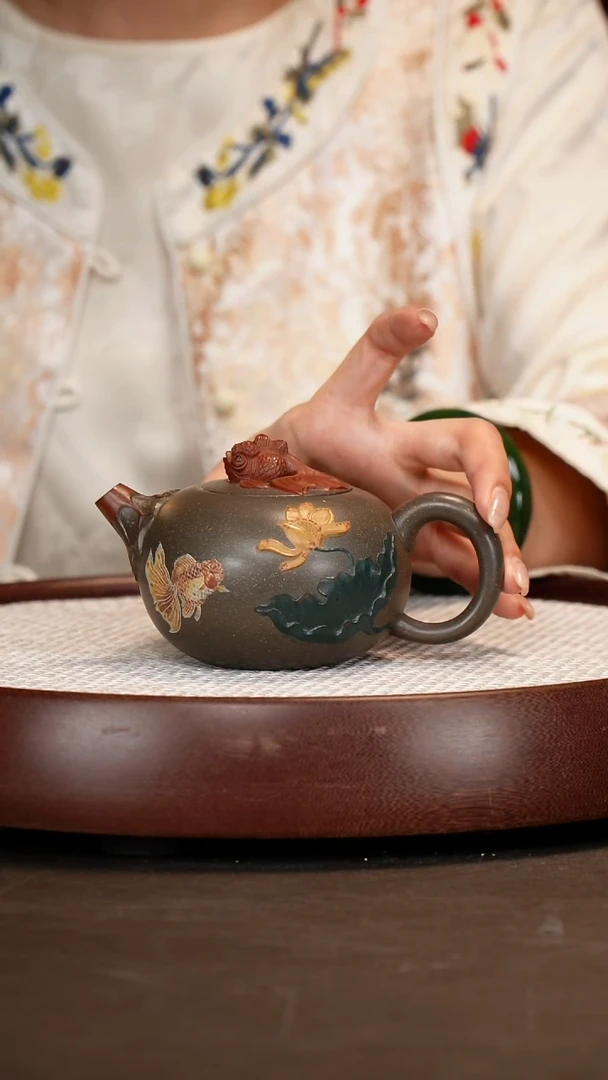 茶壶紫砂【桑黎兵】绿泥悠然自得    350CC