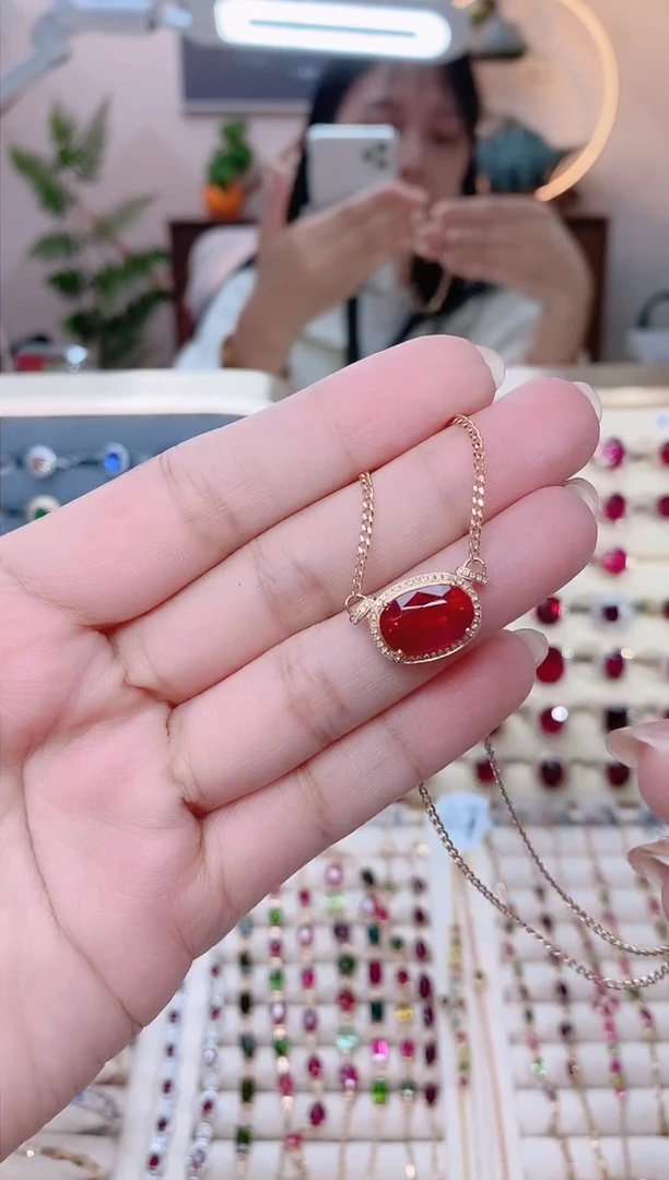 【闪购商品】碧玺18K金锁骨链18K金镶嵌1