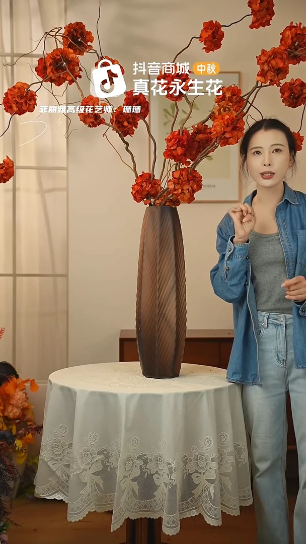 手工艺品琉璃 ：  花+花瓶一整套