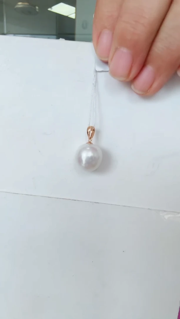 淡水珍珠18K金镶嵌颈饰吊坠6