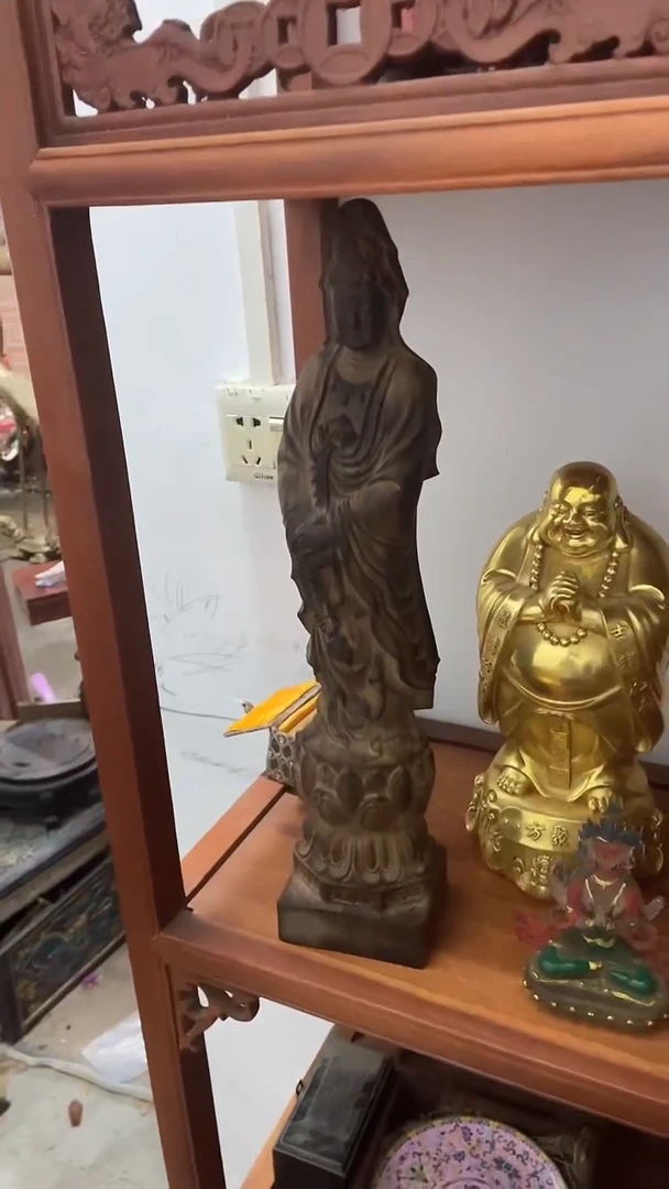 【闪购商品】木木雕新年快乐香木摆件