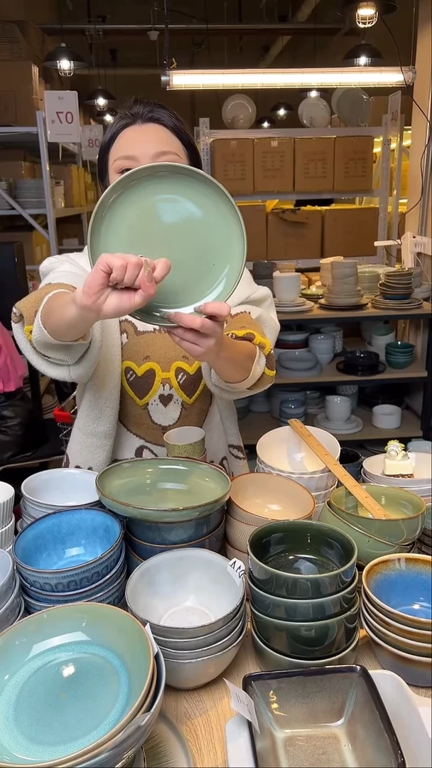 瓷109外贸尾货窑变釉下彩默外微瑕10个