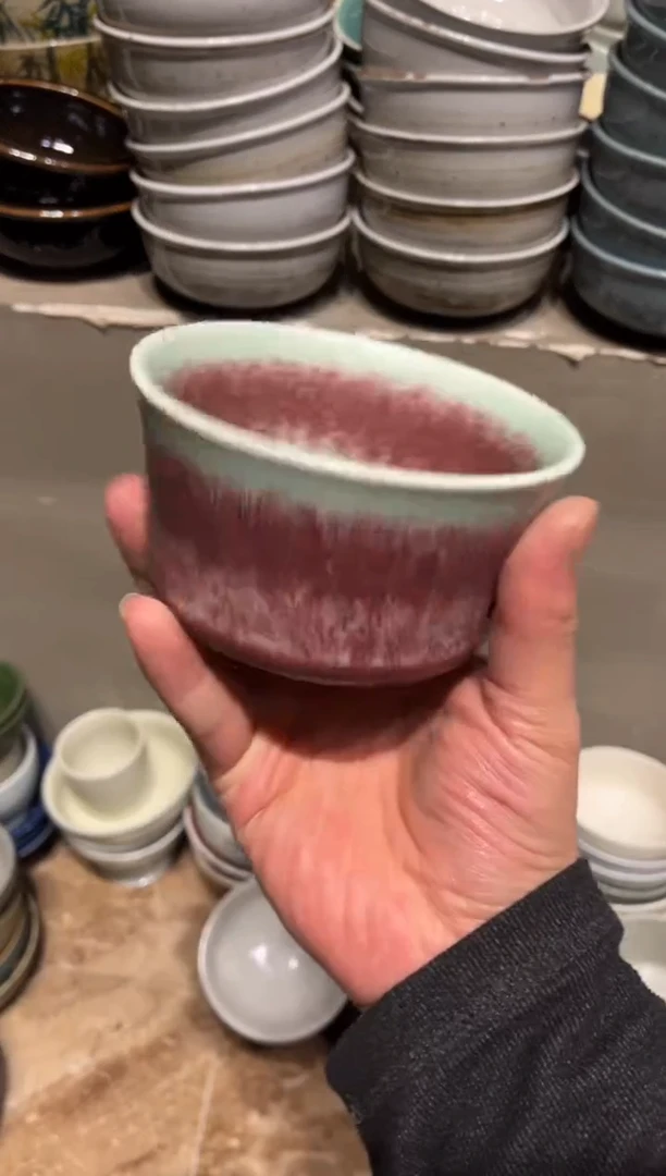【闪购商品】瓷片385       红绿竹节米饭碗1个